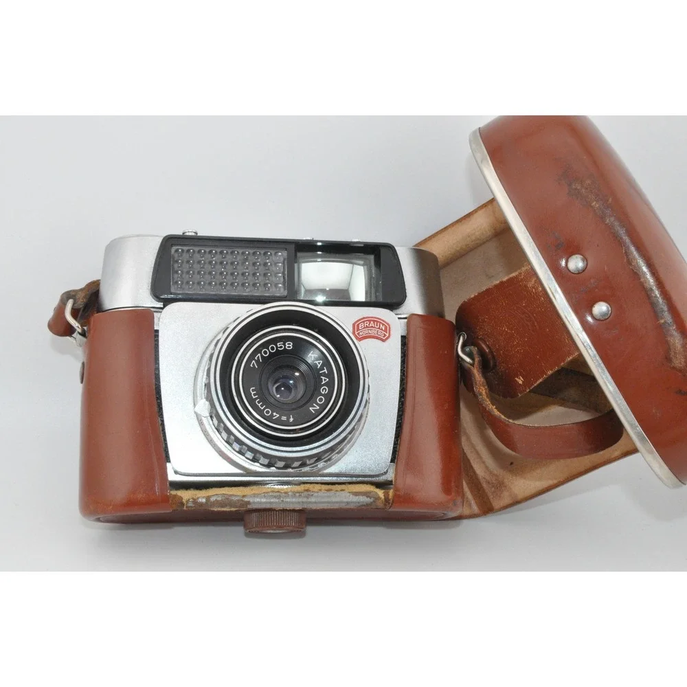 Braun Paxette Panto Camera Brown Fair Vintage Katagon 40mm Lens‎ Leather Case